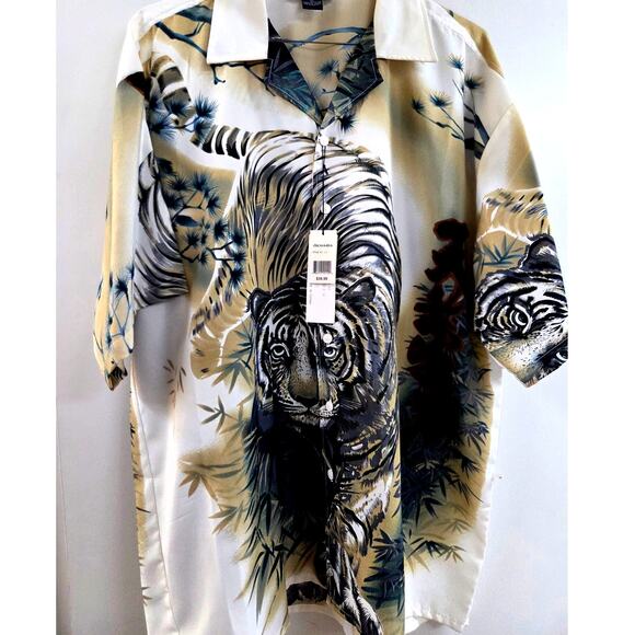 NWT Oscar Misa Tiger Aloha Hawaiian; Tropical Shirts. Wonderful Graphics Sz XL - Picture 1 of 8